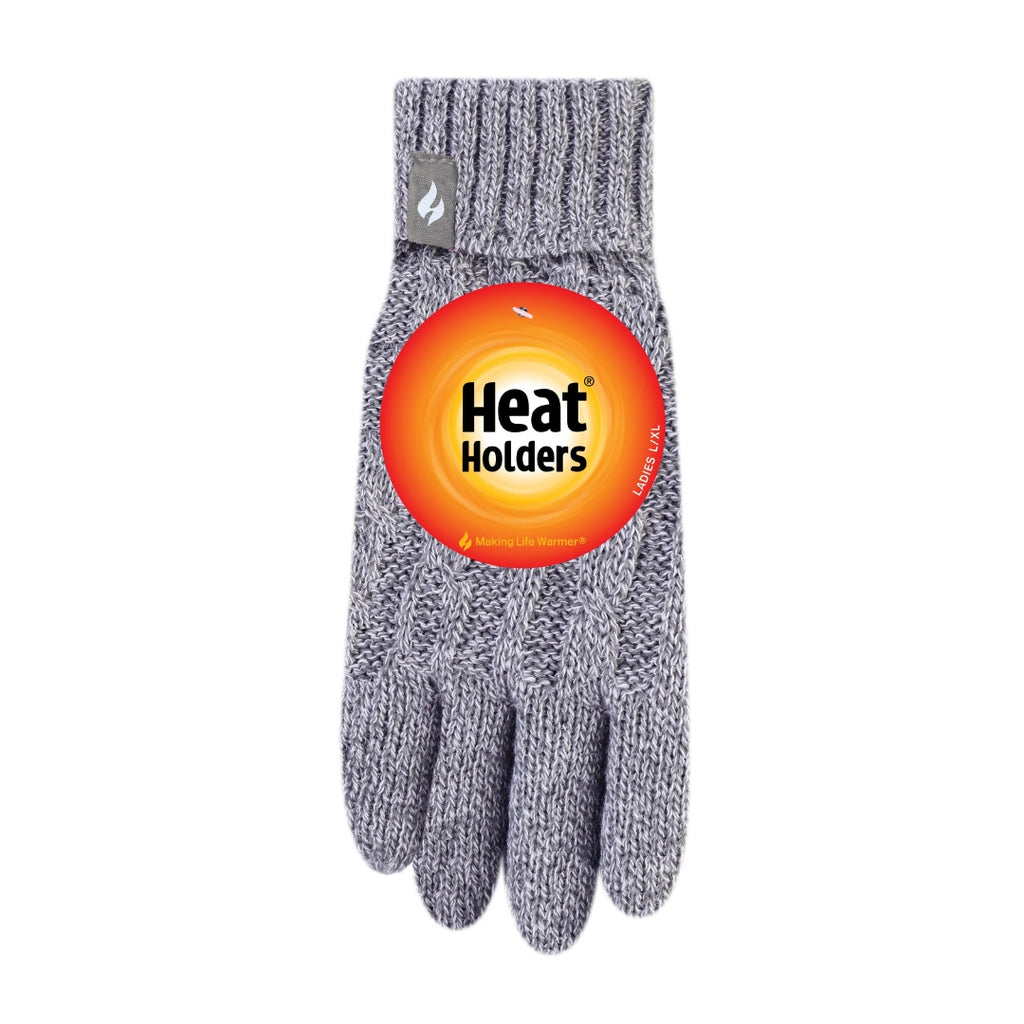 Heat Holders® Women's Light Gray L/XL Gloves