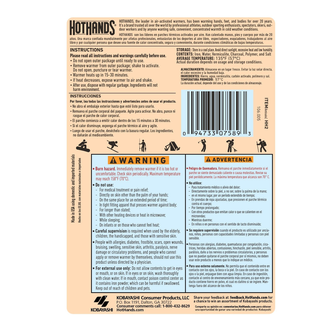 Bulk HotHands® Hand Warmers | 6 Displays, 240 Pair