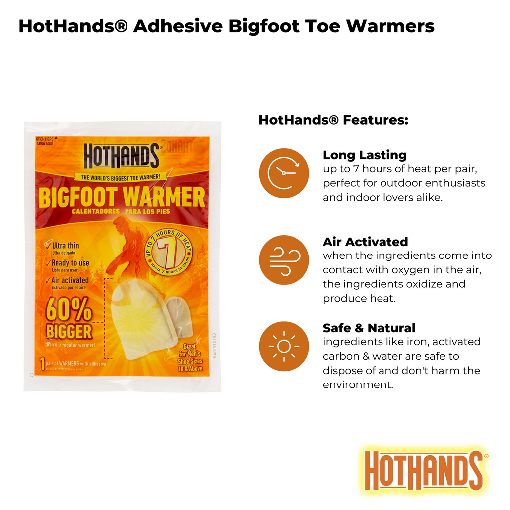 HotHands® Adhesive Bigfoot Toe Warmers | 5 Pair