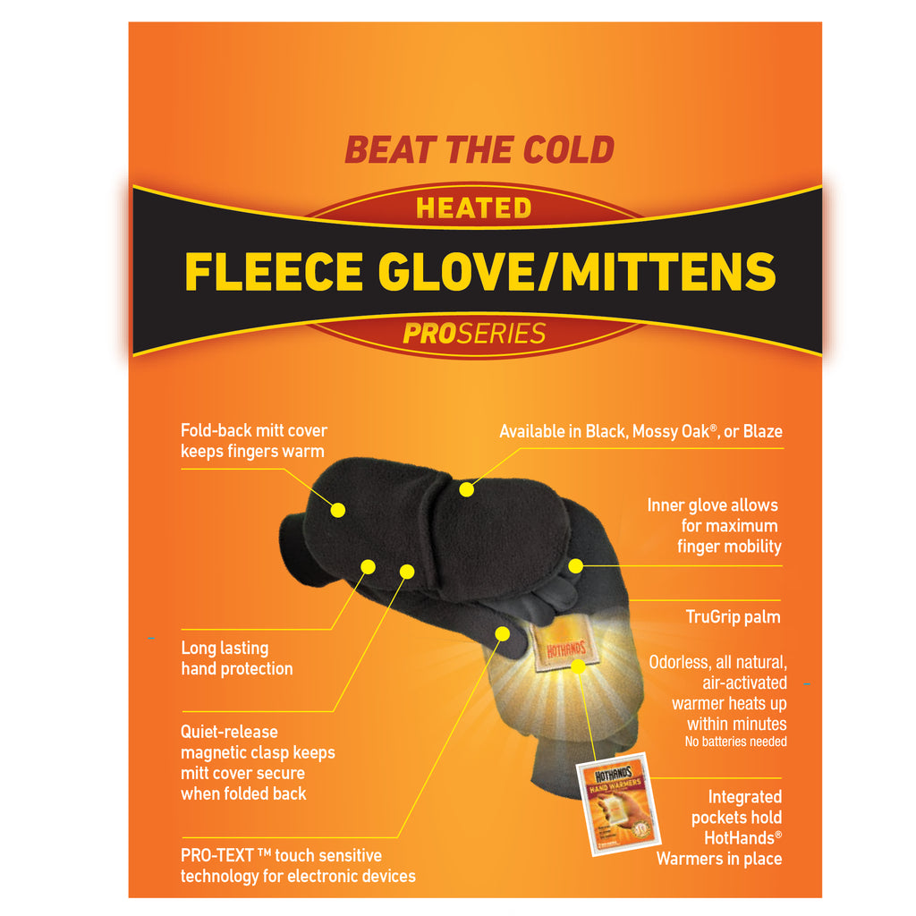 HotHands Fleece Black M/L Glomitts
