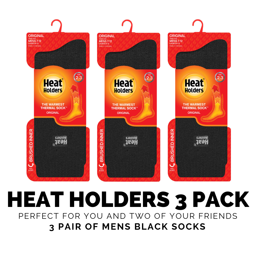 Heat Holders Men's Ankle Socks Black / Men's 7-12