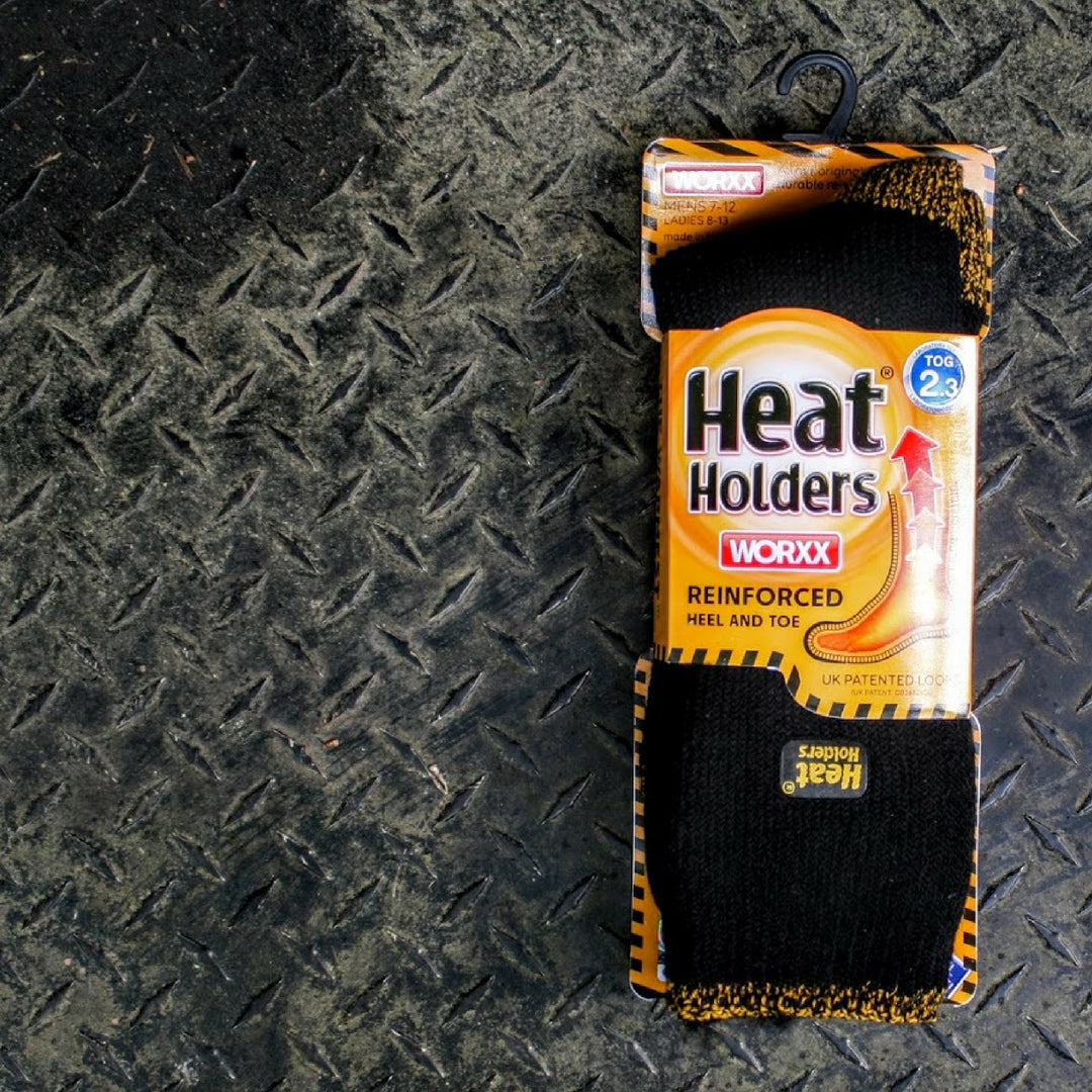 Heat Holders Men's Black Worxx Socks With Reinforced Heel and Toe